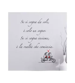 Stickers murale autoadesiva "tandem" - 47x70 cm - 1 foglio.