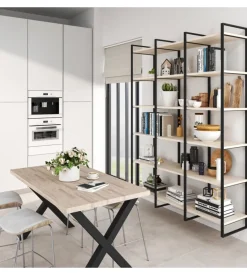 Struttura per scaffale lader in acciaio nero, 115 cm