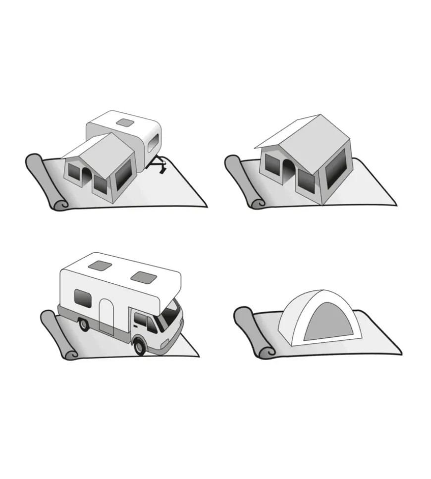 Stuoia da campeggio brunner "kinetic 500" a righe marrone 300x500 cm