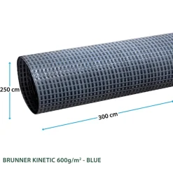Stuoia da campeggio brunner "kinetic 600" blu e grigio 250x500 cm