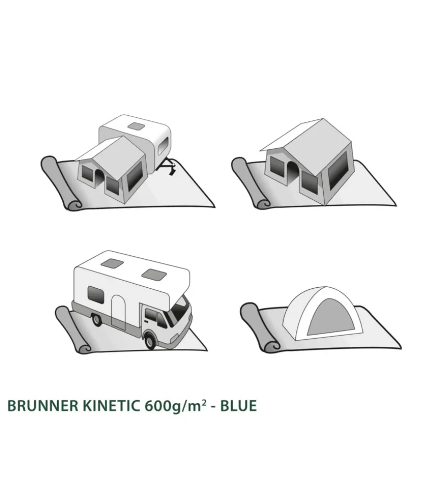Stuoia da campeggio brunner "kinetic 600" blu e grigio 300x600 cm