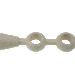 Supporto regolabile per doppio bastone ø28mm con viti e tasselli - colore teak.