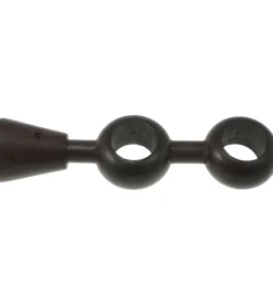 Supporto regolabile per doppio bastone ø28mm con viti e tasselli - colore noce.