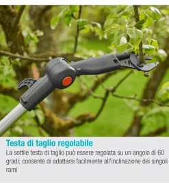 Svettatoio telescopico a batteria gardena "highcut" taglio 28 mm 18v 2,0ah