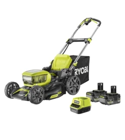 Tagliaerba a batteria ryobi "ry18lmx46a-250" taglio 46 cm 18v, due batterie 5.0ah incluse