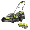 Tagliaerba ibrido batteria ed elettrico ryobi "ry18lmh37a-250" taglio 37cm 18v, due batterie 5ah incluse