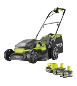 Tagliaerba ibrido batteria ed elettrico ryobi "ry18lmh37a-250" taglio 37cm 18v, due batterie 5ah incluse
