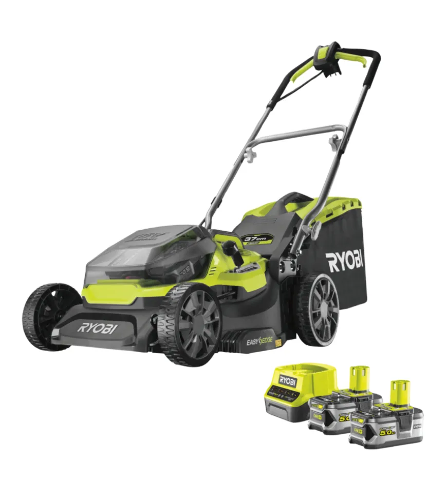 Tagliaerba ibrido batteria ed elettrico ryobi "ry18lmh37a-250" taglio 37cm 18v, due batterie 5ah incluse