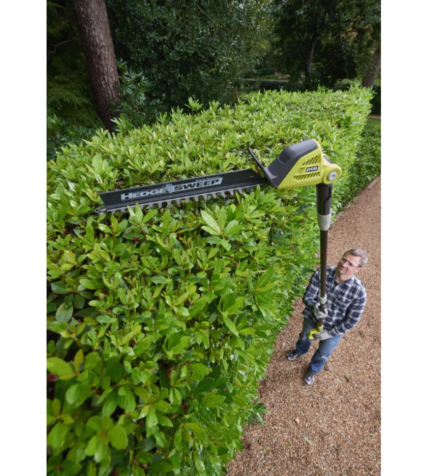 Tagliasiepi telescopico a batteria ryobi "opt1845" lama 45 cm 18v, solo corpo macchina