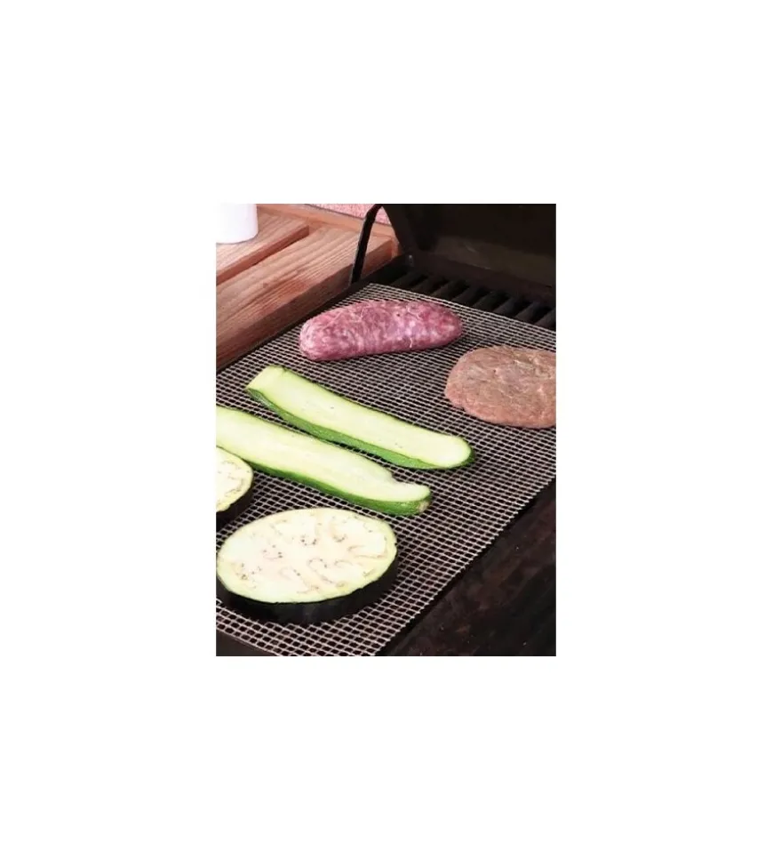 Tappetino antiaderente per griglia barbecue.