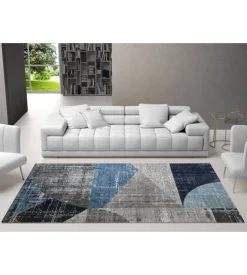 Tappeto "double" blu celeste, 160x230 cm