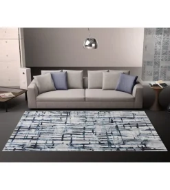 Tappeto "double" celeste, 160x230 cm