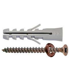 Tasselli + viti e rondelle (per battiscopa) ø 6 x 30 - 20 pz.