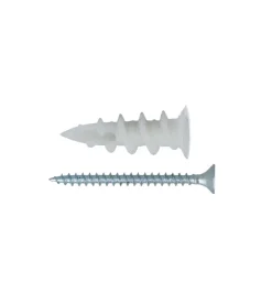 Tasselli in nylon autoforanti 16 x 38 mm per pareti vuote, con viti tps 4,5 x 50 - 12 pz.