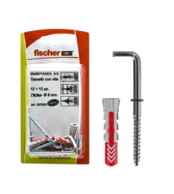 Tasselli universali duopower 6 c/8 k con gancio corto