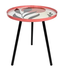 Tavolino da salotto "mira" rosa e nero, ø35 cm