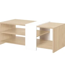 Tavolino da soggiorno "aladin" quercia e bianco, 100x53x41,5 cm