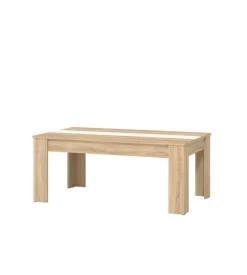 Tavolino da soggiorno quercia con inserto bianco e grigio, 112x65,5x46,5 cm