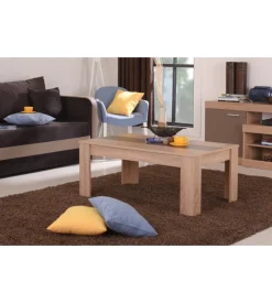 Tavolino da soggiorno quercia con inserto bianco e grigio, 112x65,5x46,5 cm