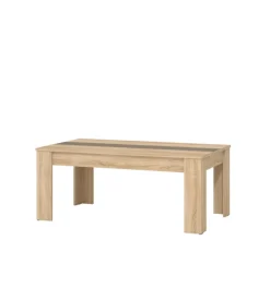 Tavolino da soggiorno quercia con inserto bianco e grigio, 112x65,5x46,5 cm