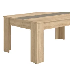 Tavolino da soggiorno quercia con inserto bianco e grigio, 112x65,5x46,5 cm