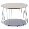 Tavolino in metallo e vetro temperato, ø 70 cm