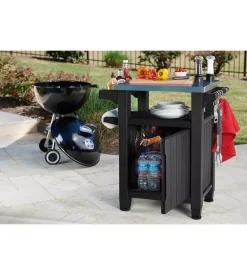 Tavolino keter "utility x" per bbq in resina - 150 l 82x52x90 cm grafite