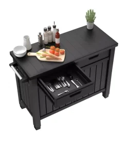 Tavolino per barbecue keter "unity xl" colore grafite, 125,5x51,5x90 cm