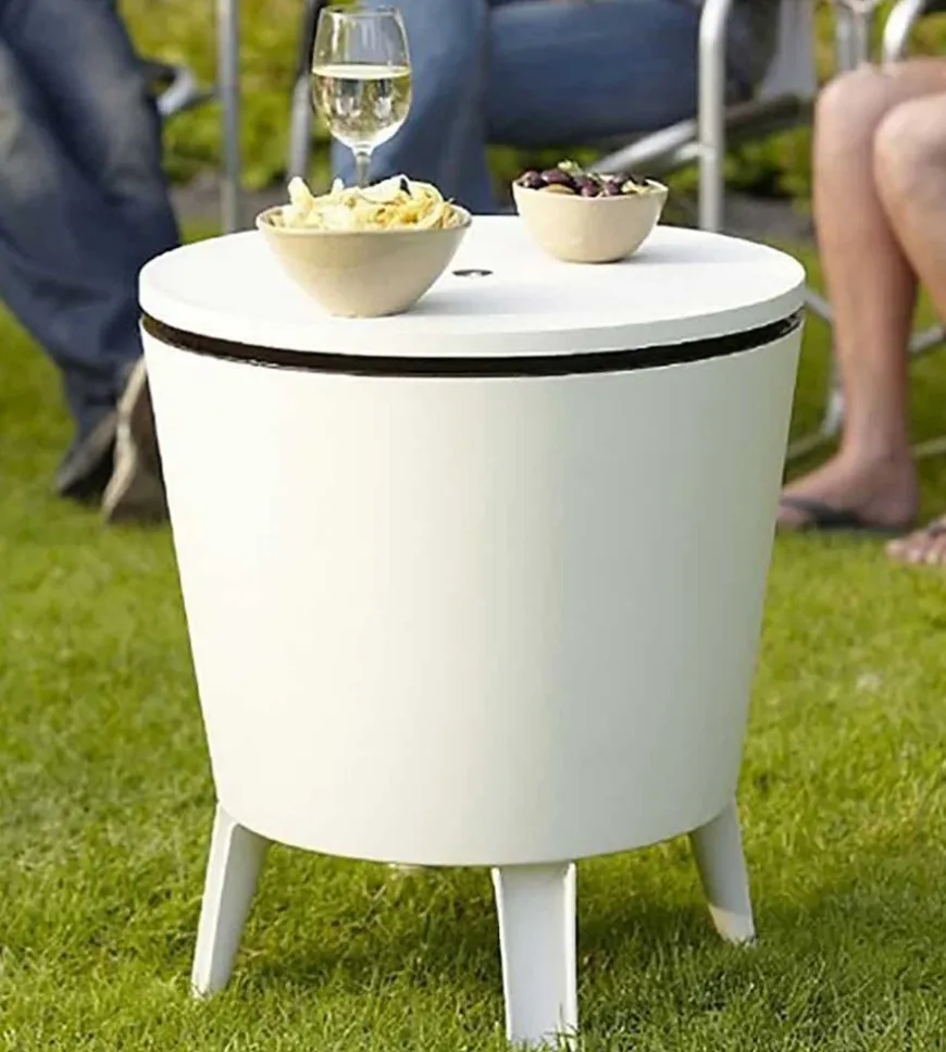 Tavolino portaghiaccio portatile keter "cool bar" bianco, 49,5x49,5x84,5 cm