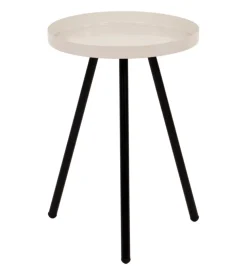 Tavolino salotto "dalton" crema, ø30 cm