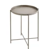 Tavolino salotto "frosty" in metallo grigio, ø38 cm