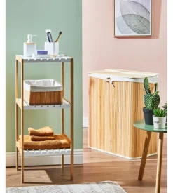 Tavolino salotto "lizzy" verde in bamboo, ø40 cm