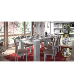 Tavolo consolle multiposizione estensibile bianco lucido, 90x51x78 cm