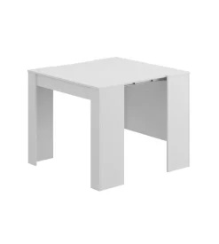 Tavolo consolle multiposizione estensibile bianco lucido, 90x51x78 cm