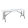 Tavolo da campeggio pieghevole eurogarden in polietilene bianco 183x76x72 cm