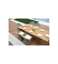 Tavolo da esterno allungabile solaria "sumatra" in teak riciclato 180/250x100x77 cm