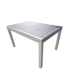 Tavolo da esterno allungabile riviera "azalea" in alluminio bianco e grigio 135/270x90x75 cm