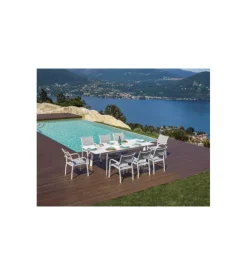 Tavolo da esterno allungabile solaria "san donato" in alluminio bianco 160/240x102x75 cm