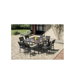 Tavolo da esterno allungabile solaria "giacinto" in alluminio antracite 100/150x150x77 cm