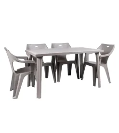 Tavolo da esterno "domingo" in polipropilene taupe 130x75x73 cm