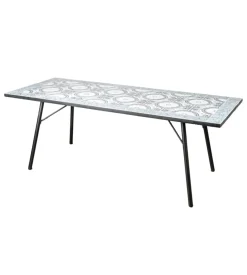 Tavolo da esterno eurogarden "venezia" in ferro con top piastrelle gres 200x80x75 cm
