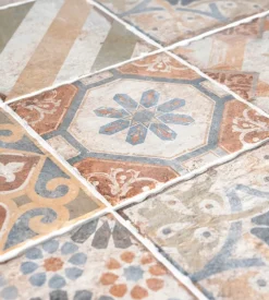 Tavolo da esterno eurogarden "pompei" in ferro con top piastrelle gres 120x80x75 cm