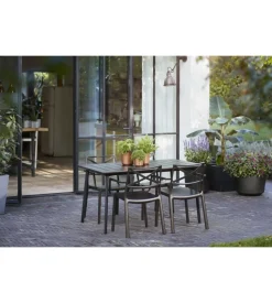 Tavolo da esterno keter "metalea" in polipropilene bronzo 146x87x75 cm