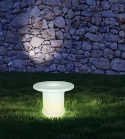 Tavolo da esterno led rgb vtac con telecomando bianco 72x72x58 cm