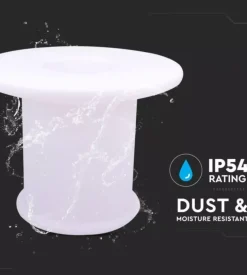 Tavolo da esterno led rgb vtac con telecomando bianco 72x72x58 cm