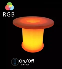 Tavolo da esterno led rgb vtac con telecomando bianco 72x72x58 cm