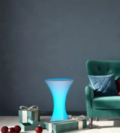 Tavolo da esterno led rgb vtac con telecomando bianco 60x60x110 cm