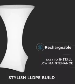 Tavolo da esterno led rgb vtac con telecomando bianco 60x60x110 cm