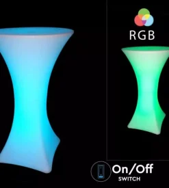 Tavolo da esterno led rgb vtac con telecomando bianco 60x60x110 cm