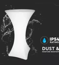 Tavolo da esterno led rgb vtac con telecomando bianco 60x60x110 cm